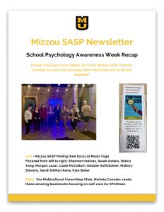 SASP_November_Newsletter, School Psychology Newsletter, University of Missouri College of Education, Department of Educational, School, and Counseling Psychology