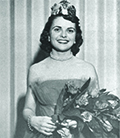 Joanne Hunt represented Pi Beta Phi her sophomore year and reigned over the Military Ball in 1953. Photo courtesy University Archives/1953 Savitar.