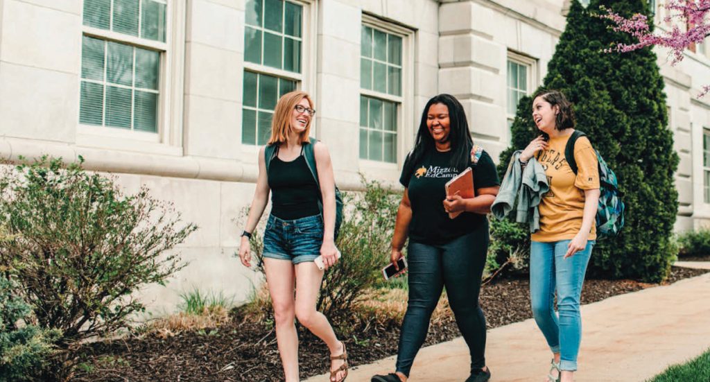 Students walking near Townsend Hall