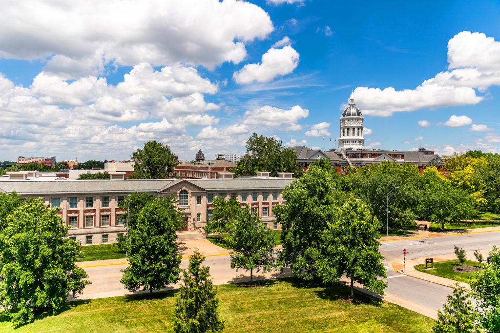 Arial view of Townsend and Jesse Halls
