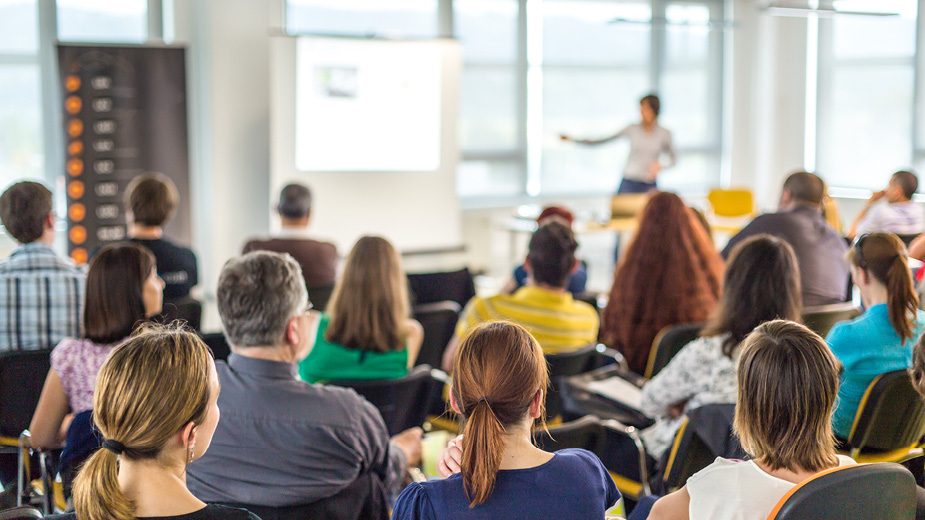 People gathered in a classroom