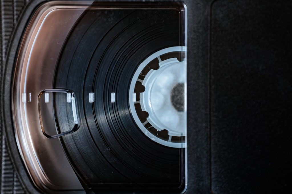 Close-up view of a VHS tape