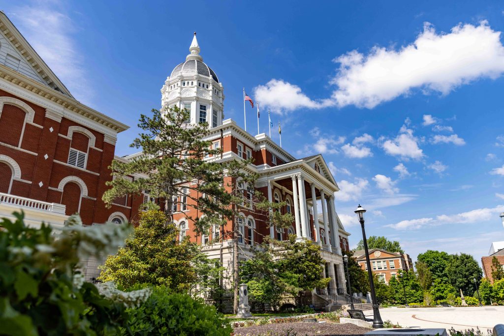 Jesse Hall during summer