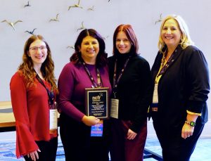 Cristina received the Feldman Research Proposal Award at NCFR in Baltimore. Standing with other MU HDFS representatives (from left to right): Karen Talley, Dr. Sarah Killoren, Dr. Brenda Lohman.