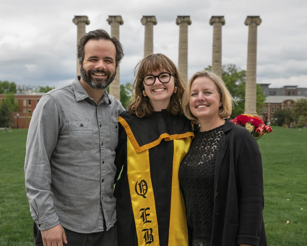 Jaimes Donovan and parents on Tap Day