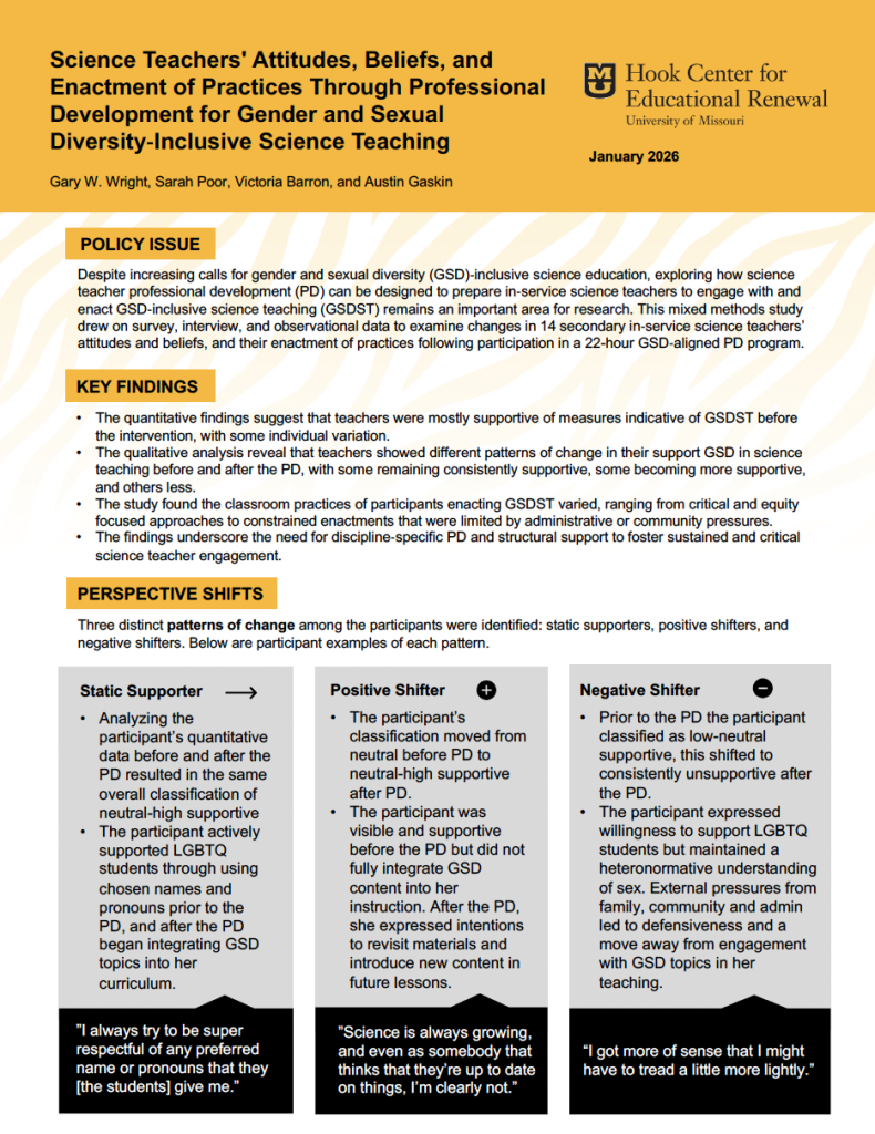 Science Teacher PD Brief