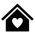 A house icon with a heart in it
