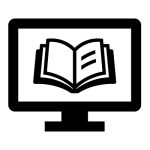 A book inside a computer monitor