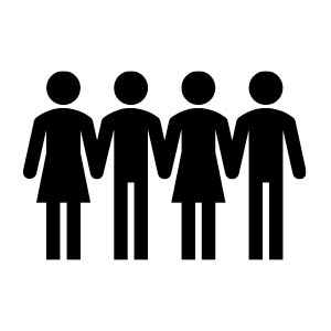 people standing holding hands icon