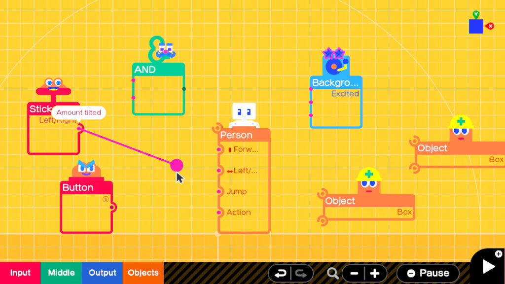 A screen capture of Nintendo's game builder garage
