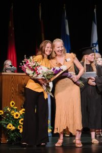 Karen Scales (left) and Alicia Bixby receiving their recognition awards.